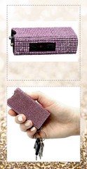 PINK RHINESTONE MINI 3″ RECHARGE Stun Gun WOMEN Self Defense SAFETY LED Light