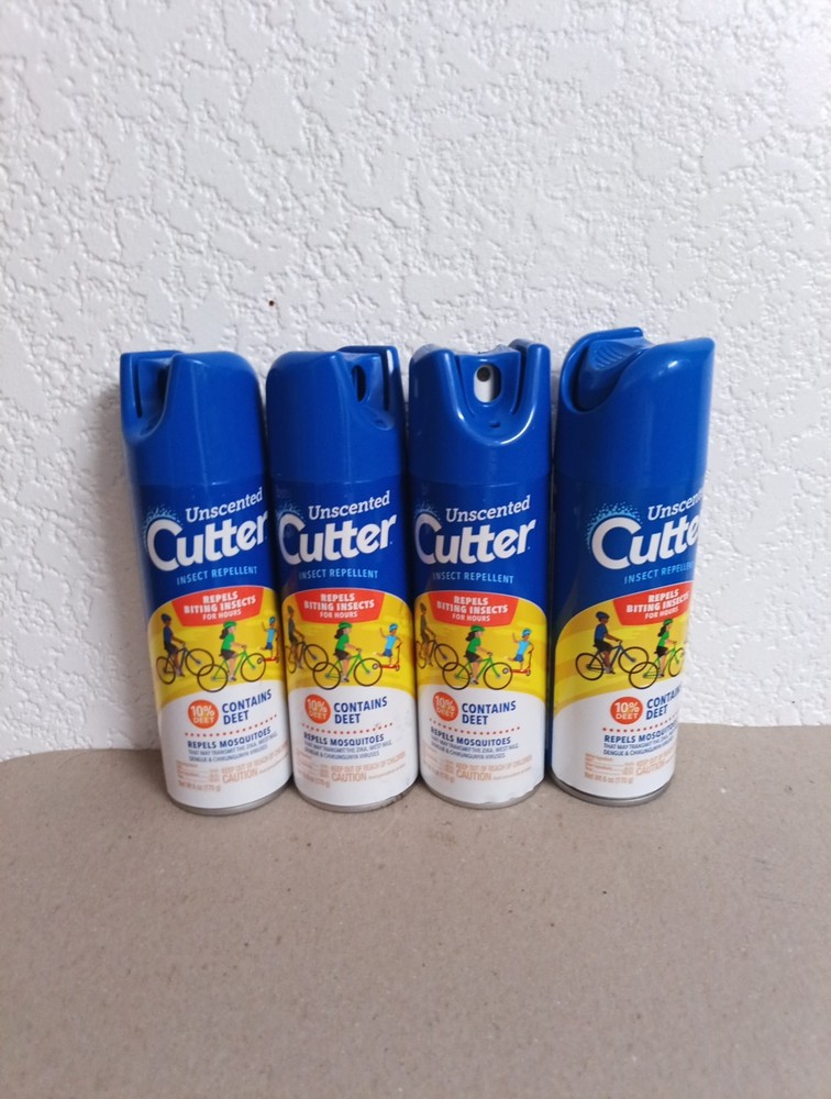 4 Cans Cutter Insect Repellant – Repels Mosquitoes For Hours – 6 OZ each