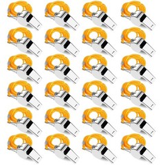 SHENGQIDZ 24 Pack Whistles, Stainless Steel Sports Loud Crisp Sound Whistles …