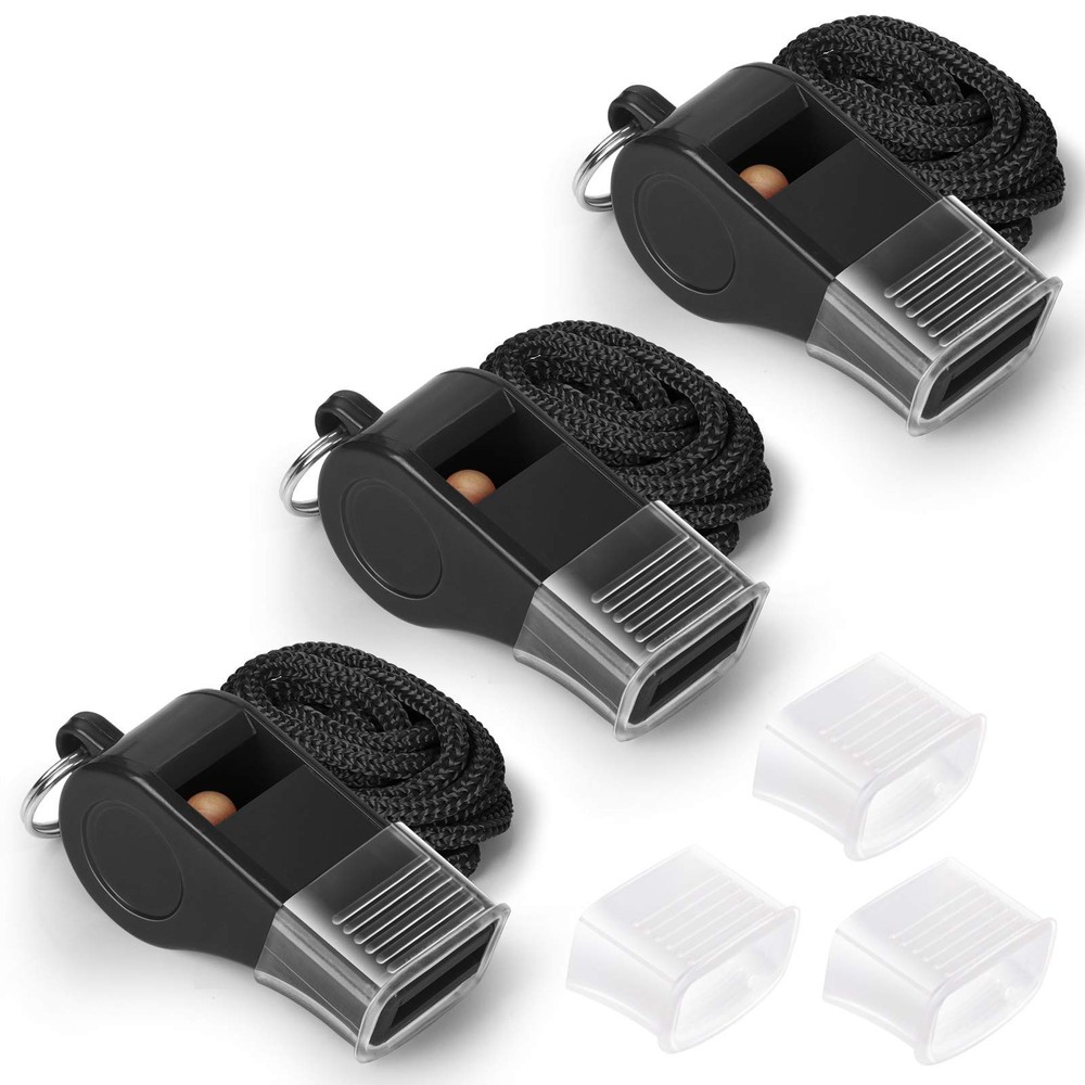 Whistle with Lanyard and Mouth Grip, Super Loud Sports Whistles, Perfect for …