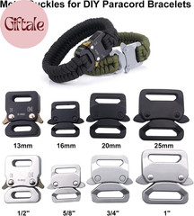 Paracord Bracelet Buckles 2 Pack Metal Side Quick Release Tactical Belt Buckle D
