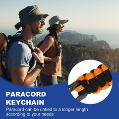 Paracord Keychains, Paracord Keychain with USA Flag, Orange and Black