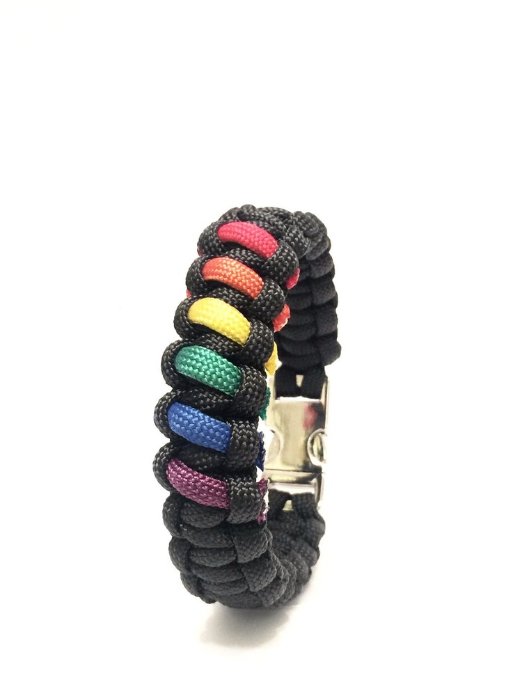 LGBT Gay Pride Rainbow Limited Edition Jewelry Paracord Survival Bracelet (7.5)