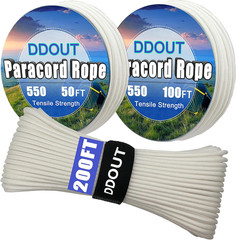 Paracord Rope with 7-Strand Core, 11 Colors and 50/100/200 Ft, Nylon Type III Pa