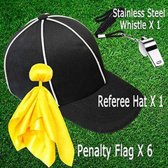 Ahuimeius Referee Hat and Whistle Set with 6 Penalty Flag Football Flags – Co…