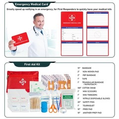Survival Kit, 262Pcs Gear and Supplies with First Standard, Black
