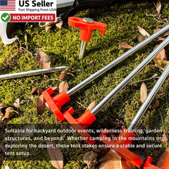 10PCS Tent Stakes Heavy Duty Non-Rust Metal Pegs Garden Canopies Tarp FROM USA