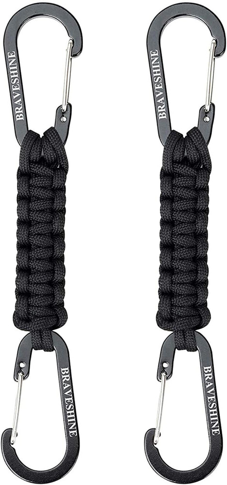 Paracord Keychain Carabiner Clip, D Ring Lanyard Hanger Stroller Hook for Water