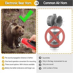 120dB Electronic Bear Horn to Scare Bears- Loud Air Horn for Safety Hiking