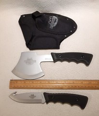 Adventuridge Knife and Ax, Hatchet Combo W Sheath Camping Survival Gear