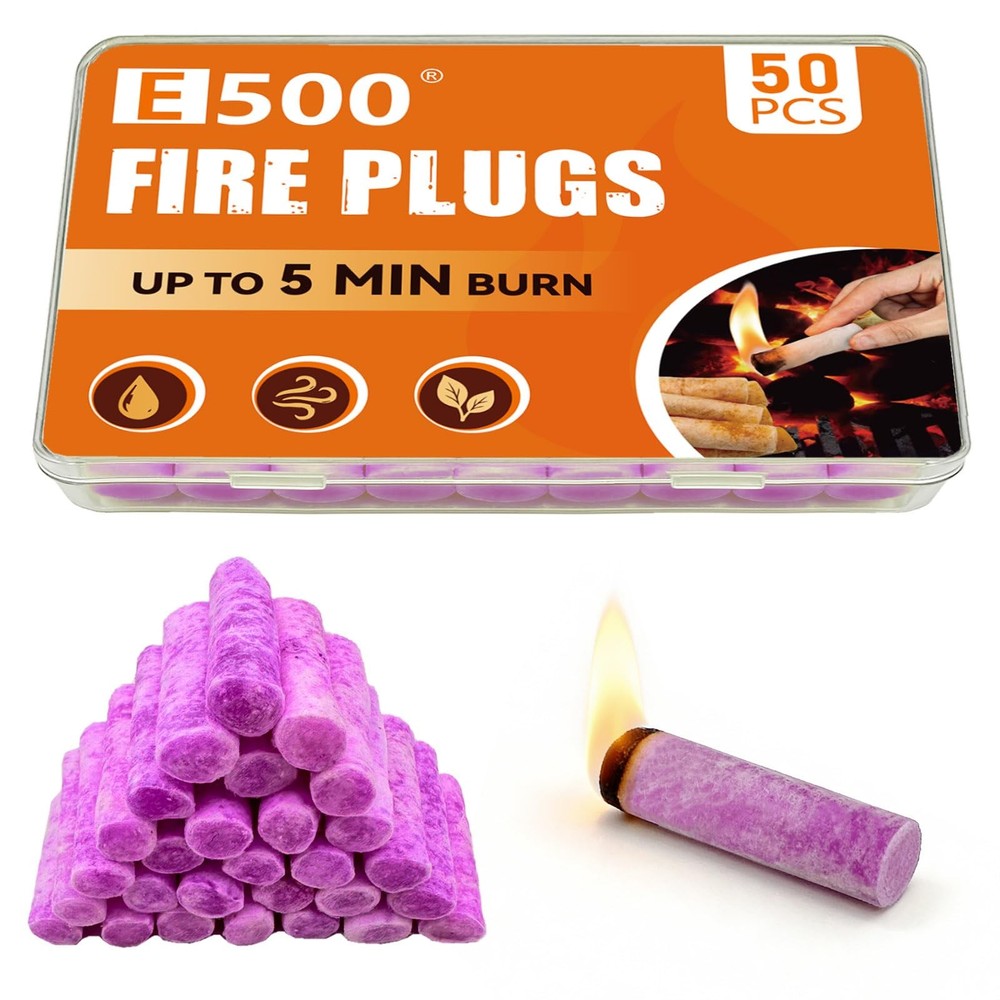 Fire Plugs Emergency Fire Starters, 50 Count Waterproof Fire Plugs for Surviv…