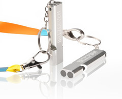 Survival Whistles 4-Pack & 6-Pack, Aluminum Emergency Safety Whistle with Lanyar