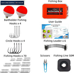 LoDinpo Mini Survival Fishing Kit Compact Emergency Small, Desert Sand