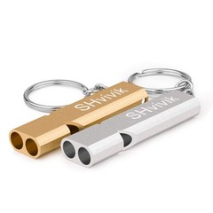 SHvivik Emergency Whistle, 2PCS Premium Safety Survival Whistles Silver/Gold