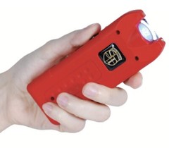 POLICE GREEN Rechargeable LED Stun Gun + Case PERSONAL ALARM WOMEN Self Defense