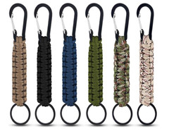 6 Pack Paracord Keychain with Carabiner Braided Lanyard Key Chain Paracord Carab