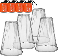 4 Pack Mosquito Bug Net Mesh for Head Mosquito Net Face Fly Netting Hood from In