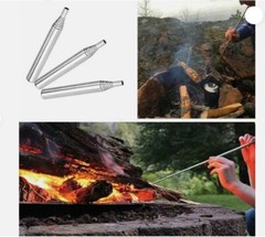 2pcs Portable Emergency Fire Starter Stainless Steel Blow Fire Tube Fire Tools