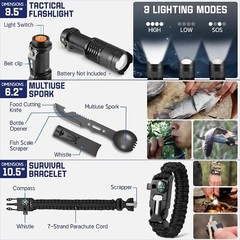 Mini Striker Survival Kit 180 pcs Hunt, Fish & Protection with Survival guide