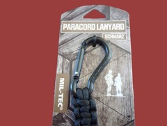2.6m Paracord Neck Lanyard with Carabiner Quick Release Fastener Green / Black