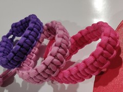 3 Pack Mad Max Style Adjustable Paracord Bracelets 7.5″ Diamond Knott. H Pink L