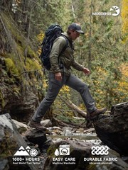 Moosehill Hiking Pants Men Vents: Cargo Lightweight 34W x 32L, Dark Grey