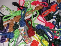 10 Lot 550 Paracord Zipper Pull / KeyChains ~2.5″ – Mixed Colors (Qty-10 pulls)