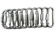 D-FantiX Carabiner KeychainLocking Carabiner Clip with Key Rings Silver 10