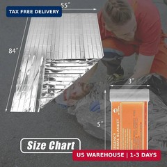 Emergency Mylar Thermal Blankets -Space Blanket Survival kit Camping Blanket (4-