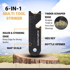 Ferro Rod Fire Starter Kit with Fatwood Tinder Stick – 3/8″ Thick Ferrocerium…