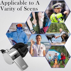 150 Pcs Stainless Steel Referee Whistles Bulk with Lanyard & Clip, Individual…