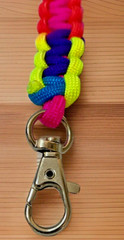 Rainbow PRIDE Keychain Paracord Metal Clip & Ring 550 Cord Handmade LOT OF 5