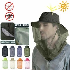 Outdoor Mosquito Head Face Net Hat Sun Bee Insect Bug Protection Hidden Mesh Cap