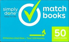 50 packs MATCH BOOKS Blue TiP strike oN Cover cardboard fire matches Simply Done