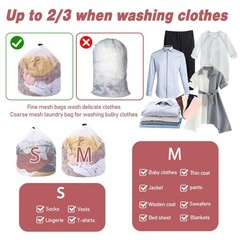 2pcs Mesh Laundry Bags for 11.81 inches x 15.75 (two sizes), 2 Pcs