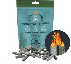 100% Waterproof Fire Plugs Fire Starters 50 Pack BBQs Smokers Fire Pits