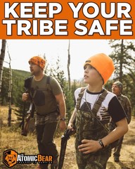 Atomic Bear Paracord Bracelet (2 Pack) – 10 5 inch, Black, Black+Orange