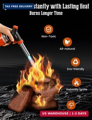 E500 Fire Starter – Natural Fire Starters for Fireplace, Campfires, Chimney, BBQ