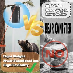 7.8Oz Ultralight Bear Bag Hanging Kit: 30D Waterproof Bear Proof Food Storage fo