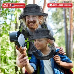 2 Pack Mosquito Head Net Bug Protection Ultra Fine Mesh Camping Hiking