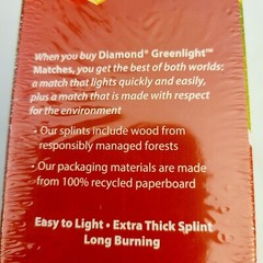 2 Pack Diamond Greenlight Long Reach Matches Extra Thick 75 Per Box 150 Total