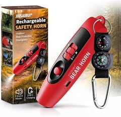 120dB Electronic Air Horn with Compass & Thermometer- Bear Horn to Scare Bear…