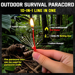 Survival Paracord 550 Fire Paracord Survivor Cord Nlyon Rope 10 Strands US
