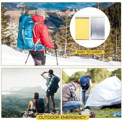 Macarrie 100 Pack Emergency Thermal Blankets Silver Foil Survival Blanket Kit