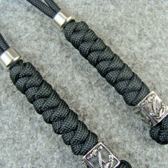 2 Pack Handmade 550 Paracord Knife Lanyard With Steel Beads / Knife Pendant