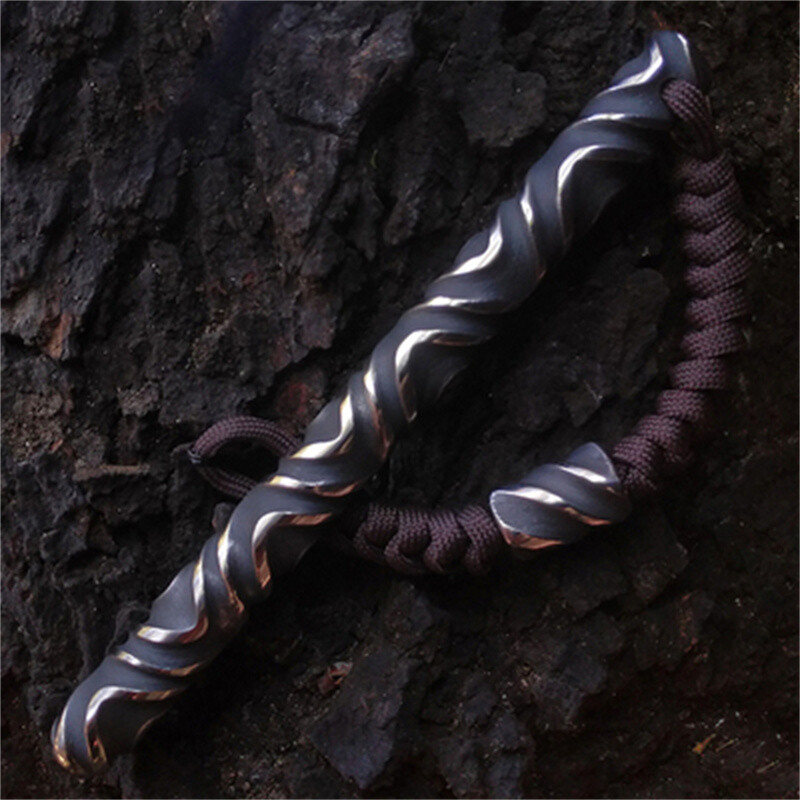 EDC Titanium Alloy Multi Tools Pry Bar Crowbar Bottle Opener Keychain Pendant