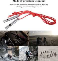 Loudest Titanium Emergency Whistle with Lanyard for Camping Hiking Sports Tranin
