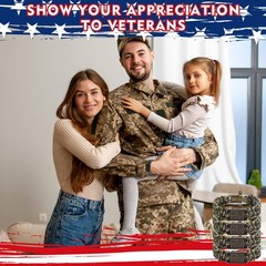 Liliaafar 40 Pcs Memorial Day Patriotic Paracord Bracelet for Dad Veteran Tac…