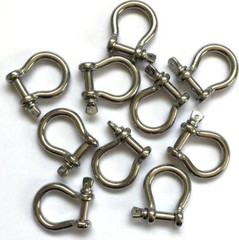 Stainless Steel Bow Shackle, 4mm, Silver Color,for Paracord Jewelry, Marine Tack