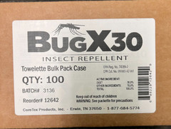 CORETEX BUGX30 INSECT REPELLENT WIPE; PER BOX OF 100 WIPES